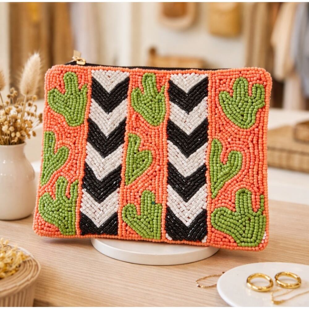 Kay Lee Catcus Mellon Striped Coin Purse New